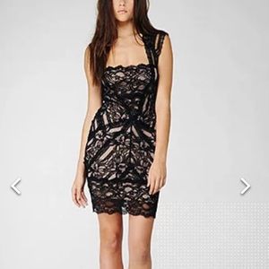 Nicole Miller black lace sheath dress
